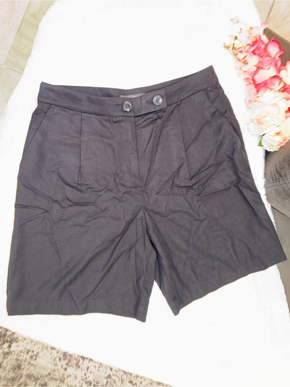 NWT LOFT Black High-Rise Tailored Bermudas Size 8